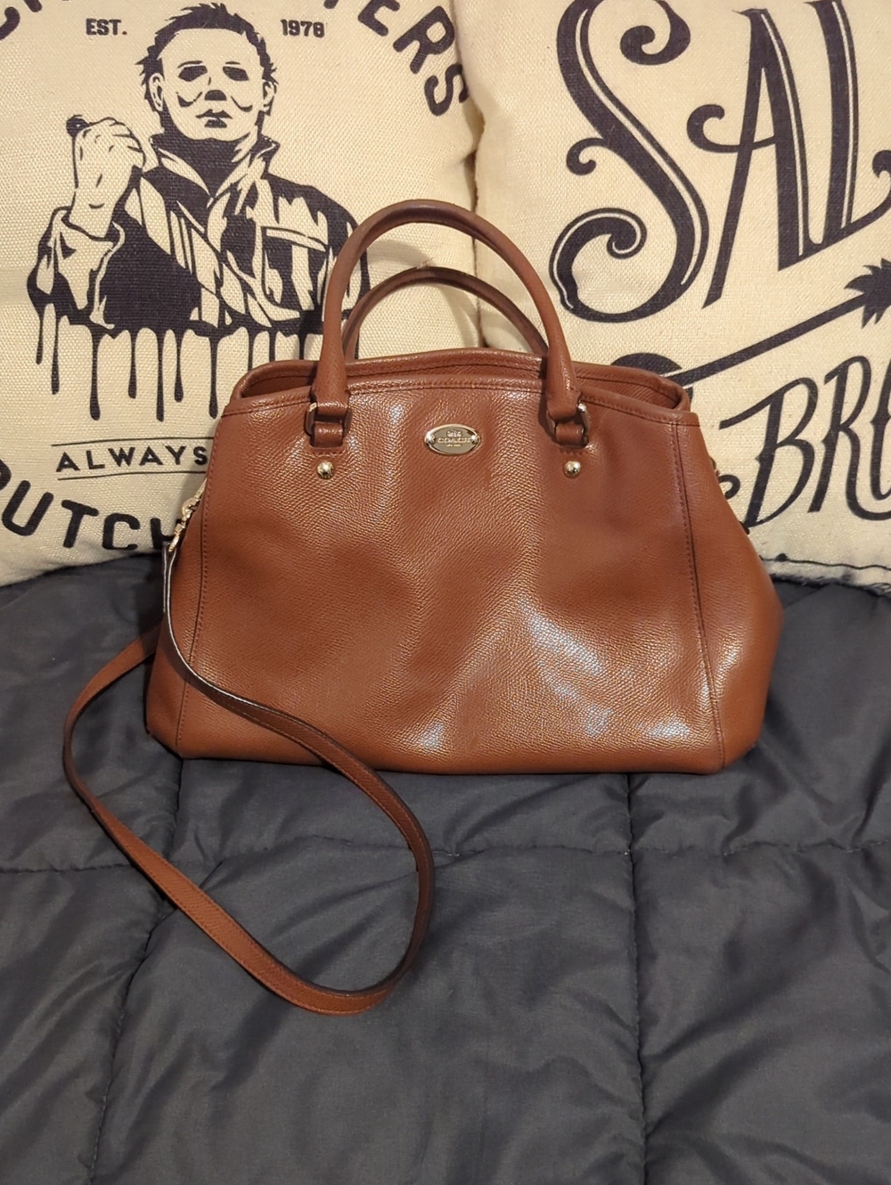 Authentic Coach‎ Margot Carryall Brown Leather Shoulder Bag